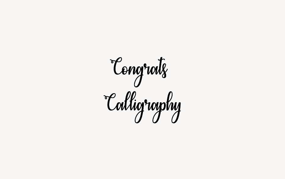 Congrats Calligraphy - Font Free [ Download Now ]