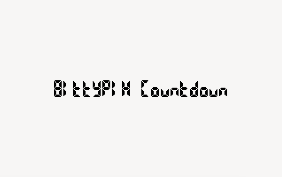Bittypix Countdown - Font Free [ Download Now ]